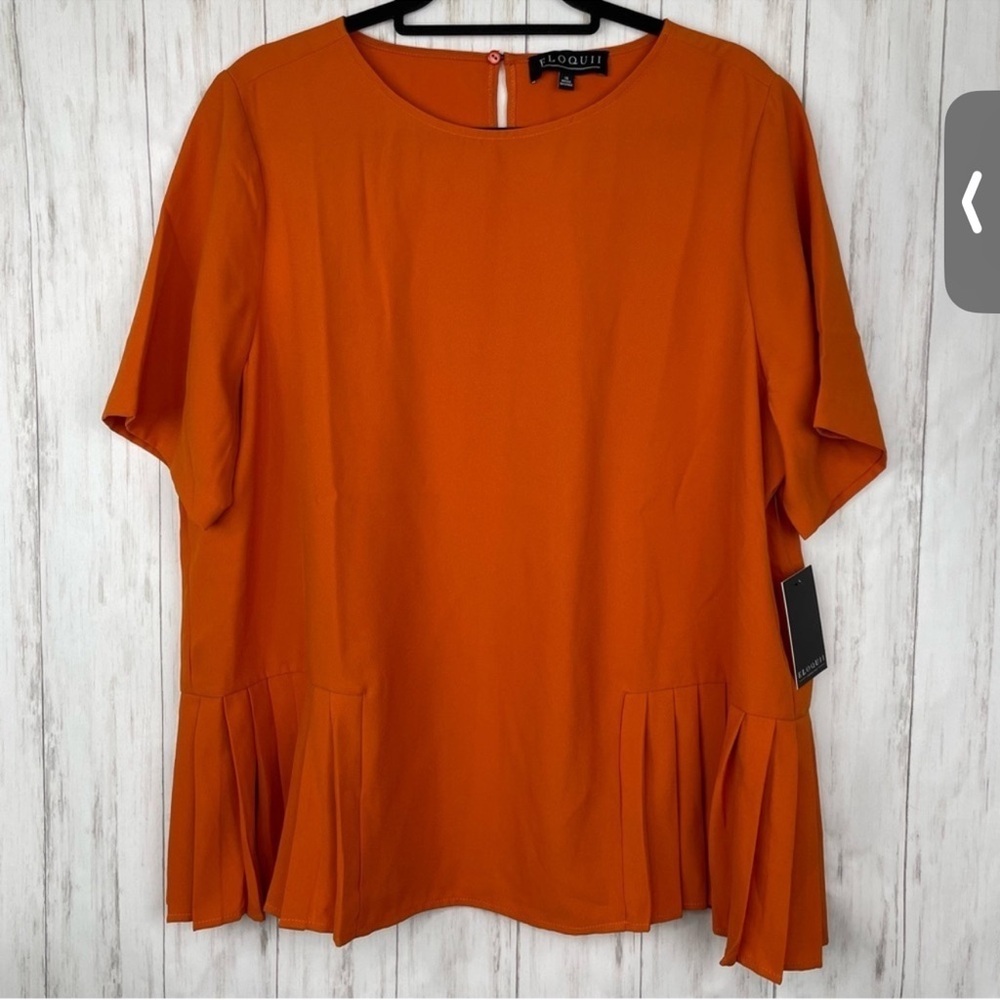 ELOQUII NWT Orange ruffle blouse size 16